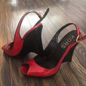 Michael Kors  peep toe wedges